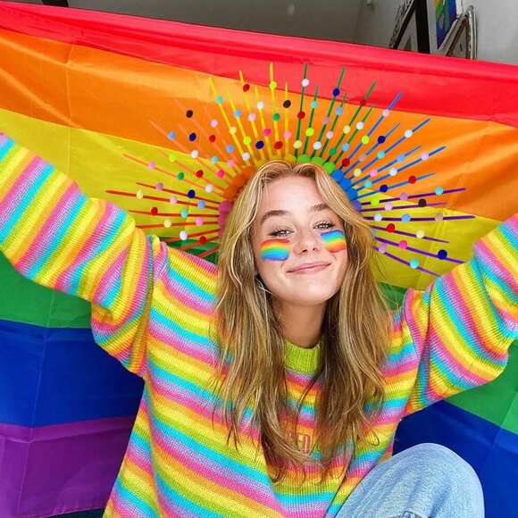 Rainbow Pride Month Headband Polypropylene Colorful Hair Accessory for Adults - Picture 7 of 9